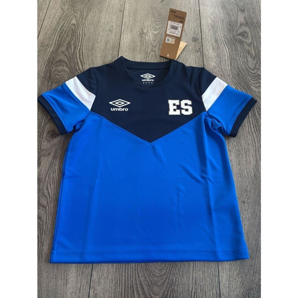 Umbro Blue Navy & White Kids Soccer Jersey